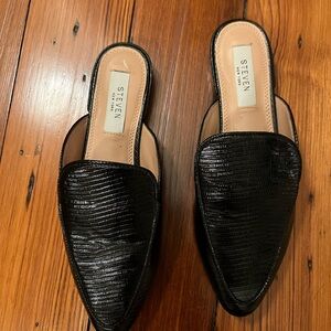 Steven By Steve Madden Black Textured Loafers